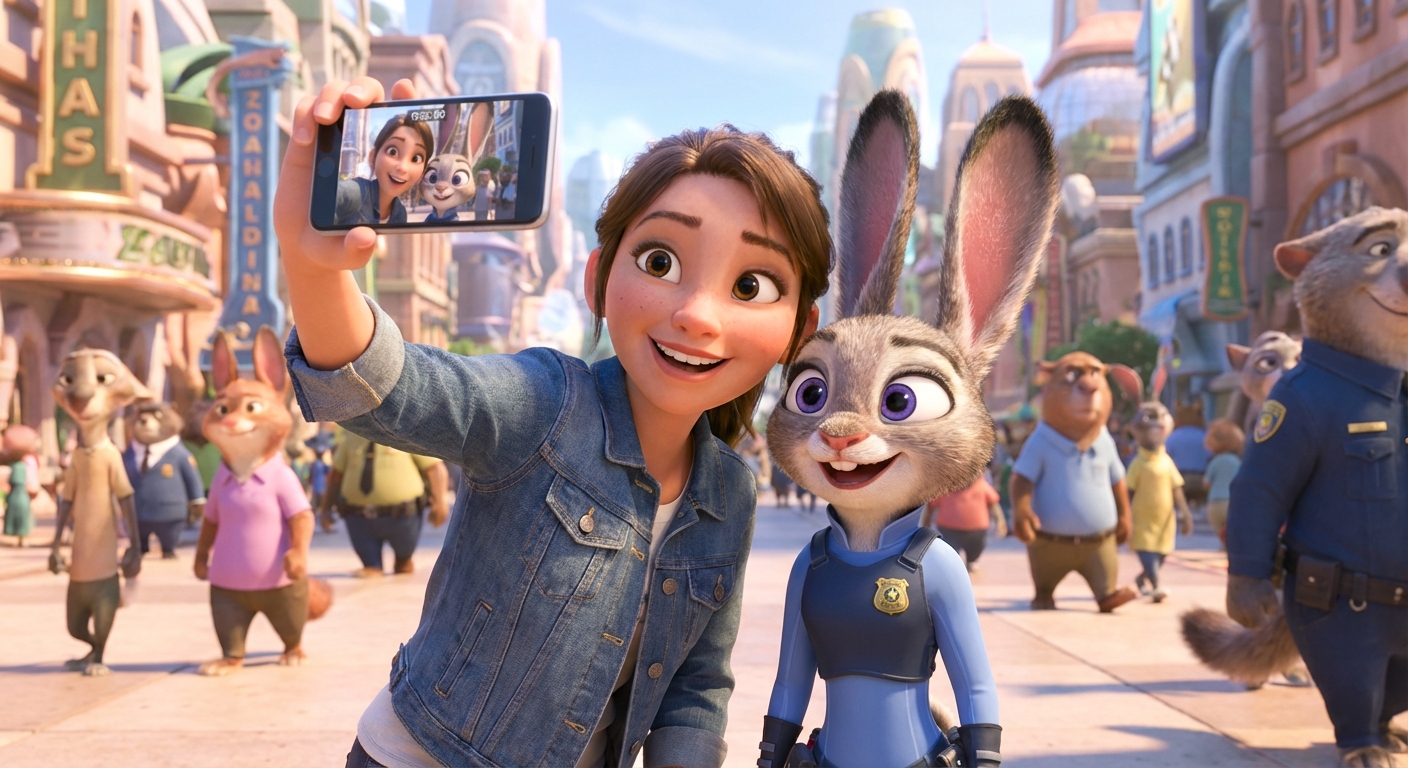Ambil Selfie dengan Judy atau Nick!